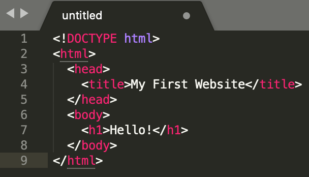 website starter code sublime text